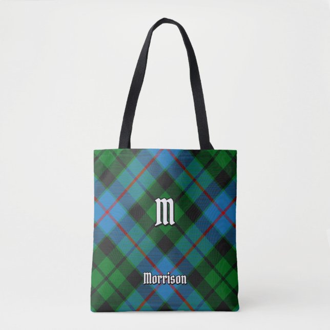 Clan Morrison caçando Tartan Tote Bag (Frente)