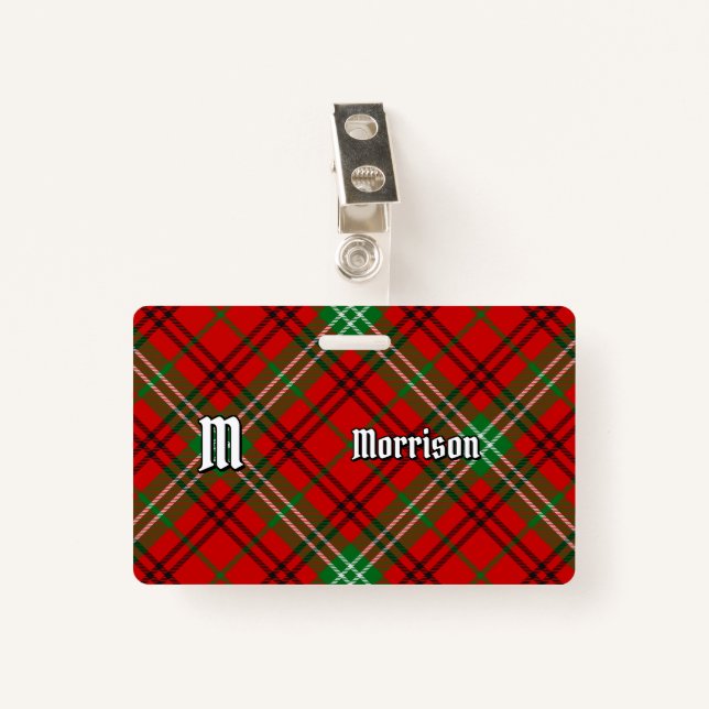 Clan Morrison Red Tartan Crachá (Frente com Clipe)
