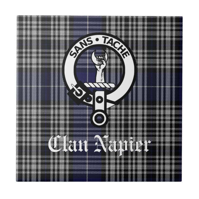 Clan Napier Crest Crachá e Tartan (Frente)