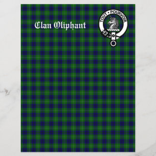 Clan Oliphant Crest Crachá e Tartan Scrapbook Pape