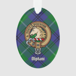 Clan Oliphant Crest sobre Ornamento de Tartan