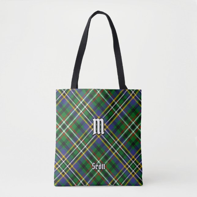 Clan Scott Green Tartan Tote Bag (Frente)