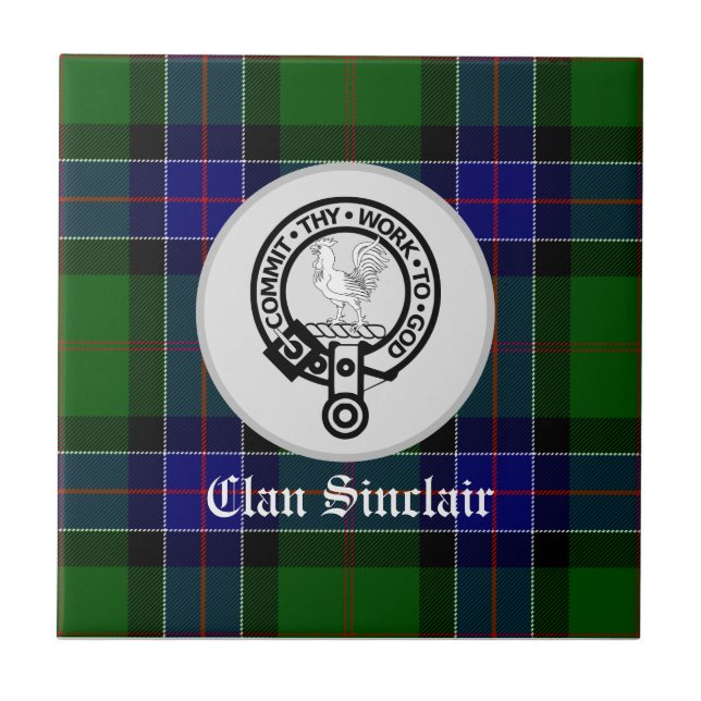 Clan Sinclair Tartan & Crest Crachá (Frente)