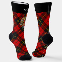 Clan Wallace Crest sobre Tartan