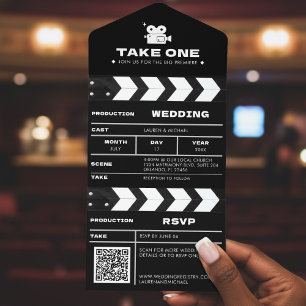 Clapboard Código QR Casamento Filme