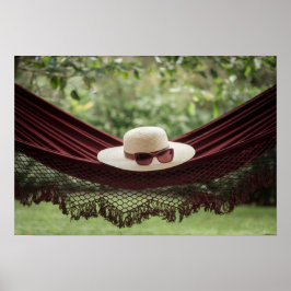Claret Hammock Sun Hat Sunglass Poster
