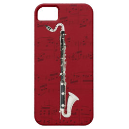 Clarinete baixo & capa de telefone da música. Cor