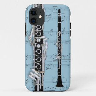 Clarinete & capa de telefone da partitura. Cor da