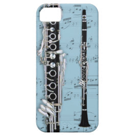 Clarinete & capa de telefone da partitura. Cor da