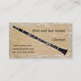Clarinete no cartão de visita de mármore