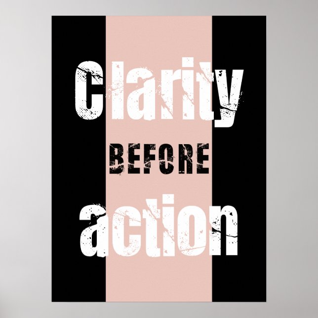 Clarity Before Action Vertical Dark Poster (Frente)