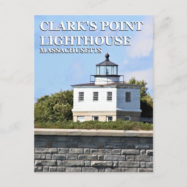 Clark's Point Lighthouse, cartão postal de Massach (Frente)