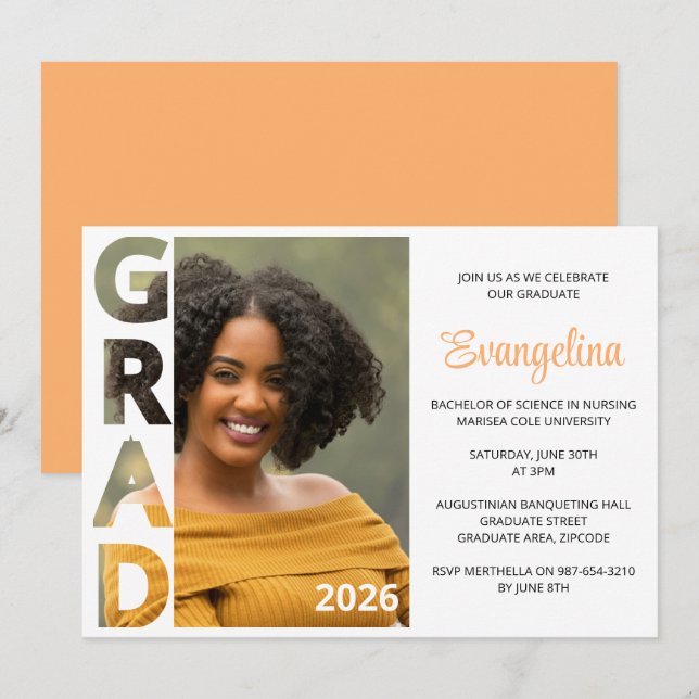 Class 2026 BSN Nursing Graduate Party Invitation (Frente/Verso)
