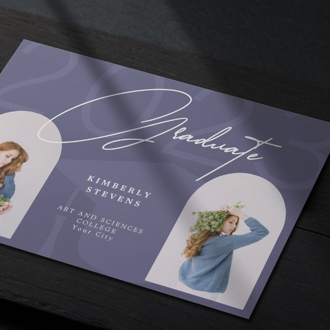 Class of 2023 minimalist elegant 2 photos graduate (Criador carregado)