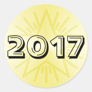 Classe de 2017 etiquetas redondas da estrela
