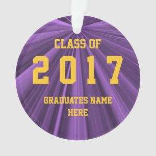 Classe de 2017 roxos e de ornamento Dourado por