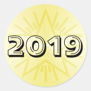 Classe de 2019 etiquetas redondas da estrela