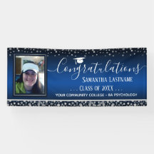 Classe de 2022 Graduação Silver Confetti Uma Foto