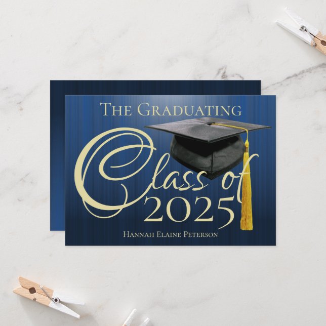 Classe de Anúncio de Graduação Azul 2025 (Frente/Verso In Situ)