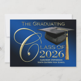 Classe de Anúncio de Graduação Azul 2025 5x7