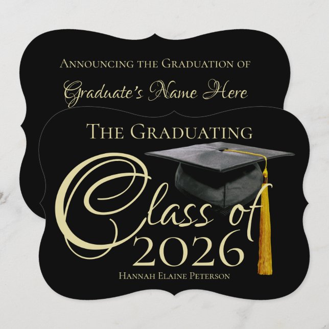 Classe de Anúncio de Graduação em Preto 2018 (Frente/Verso)