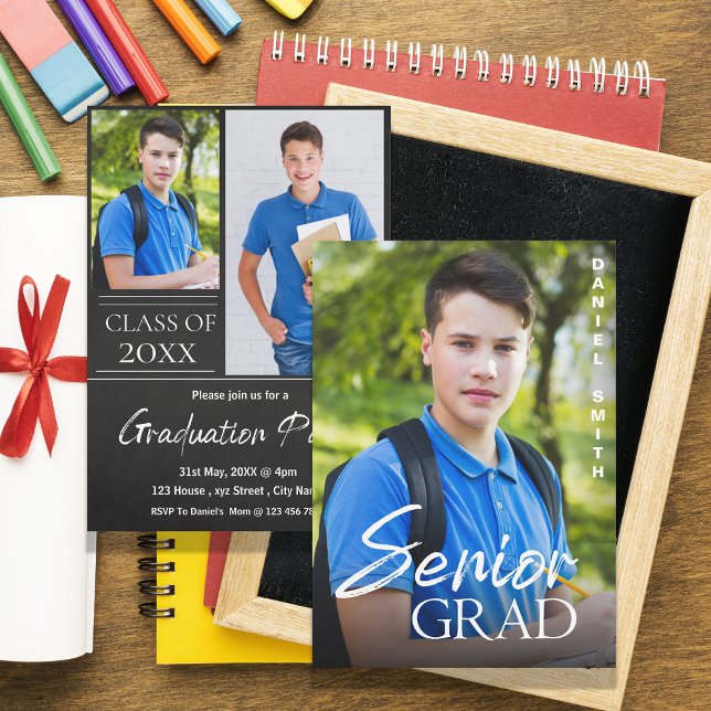Classe de Anúncio de Mais velho Elegante 2025 (Class of 2026 Elegant Senior Graduation Party Invitation)