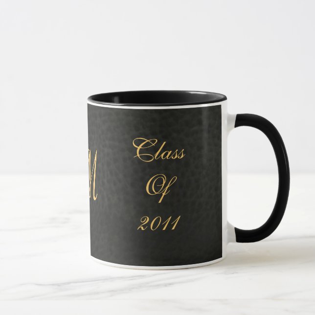 Classe de caneca da graduação do couro do preto do (Direita)