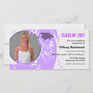 Classe de Cartão com fotos de Graduação Neon Purpl