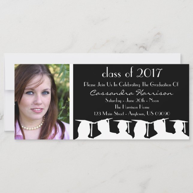 Classe De Convite À Graduação (Silhueta Preta) (Frente)