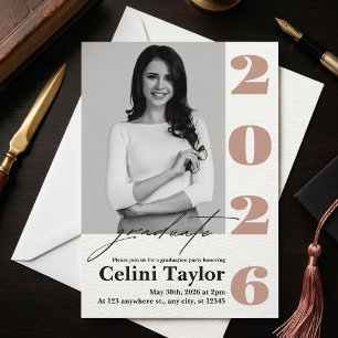 Classe de Convite para Formando de Foto Preto e Br