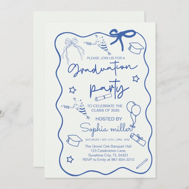 Classe de Convite Retroativo de Parte Formando de  (Frente/Verso)