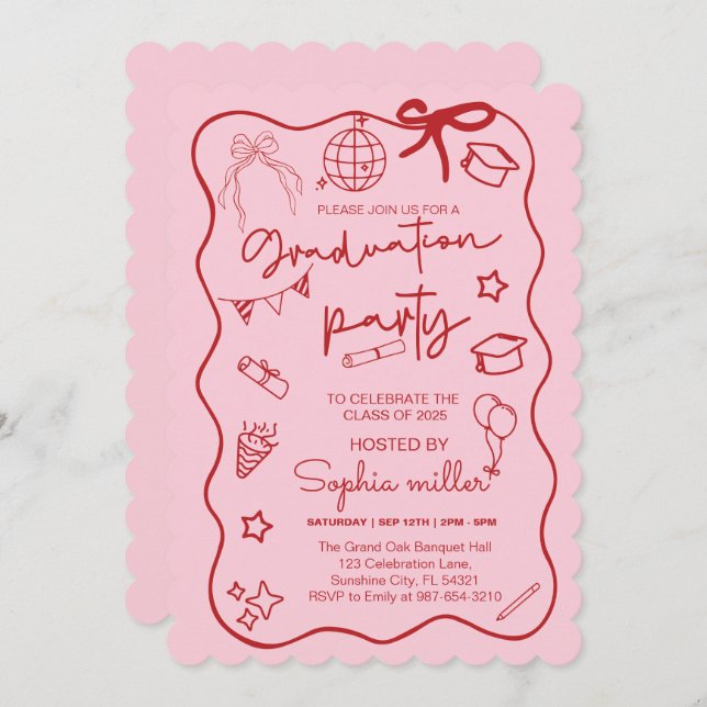 Classe de Convite Retroativo de Parte Formando de  (Frente/Verso)