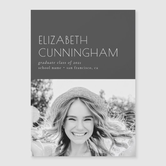 Classe de formando de Graduação de Foto Minimalist (Frente)