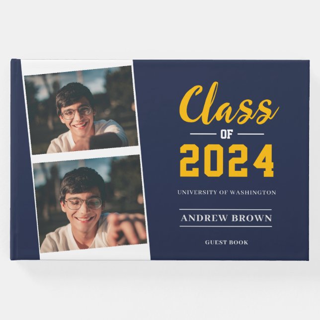 Classe de Foto do Marinho Azul e Livro de Convidad (Frente)