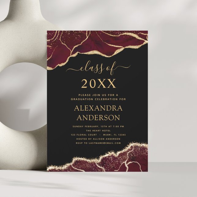 Classe de Graduação Agata de Convite Burgundy 2023 (Criador carregado)