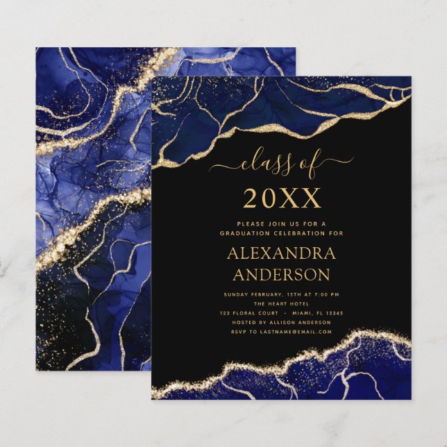 Classe de Graduação de Agate Orçamental de Azul Ma (Frente/Verso)