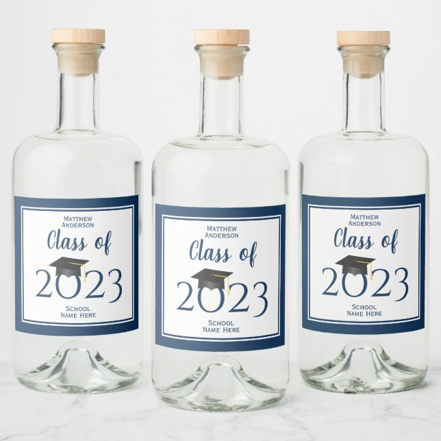 Classe de Marinho azul Elegante 2023 (Garrafas)