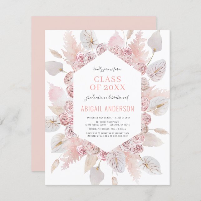 Classe de Orçamento do Convite de festas de Forman (Frente/Verso)