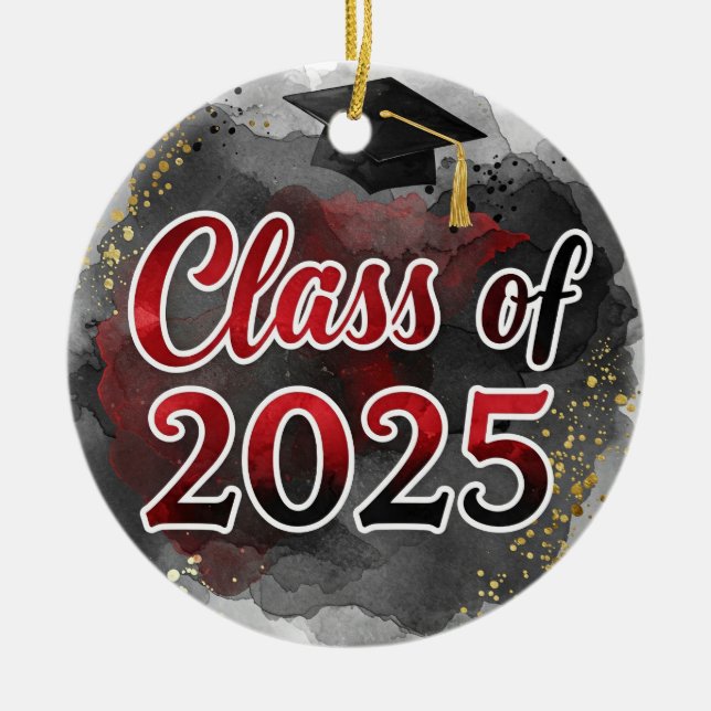 Classe de ornamento preto e vermelho 2025 (Frente)