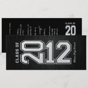 Classe de Prata Metálica de Convites de Graduaç