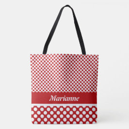 Classe denominada Red & White Bolinhas Tote Bag