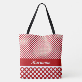 Classe denominada Red & White Bolinhas Tote Bag