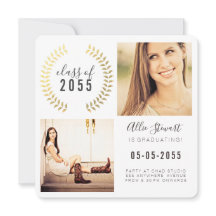 Classe Dourada de coroa Formando Cartões com fotos