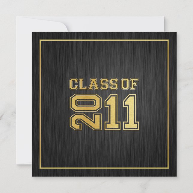 Classe "Dourada" Elegante de Convite para Graduaçã (Frente)