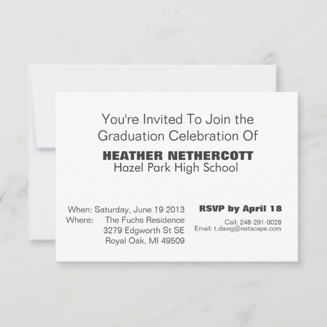 Classe moderna do cartão da graduação de 2013 (Frente)