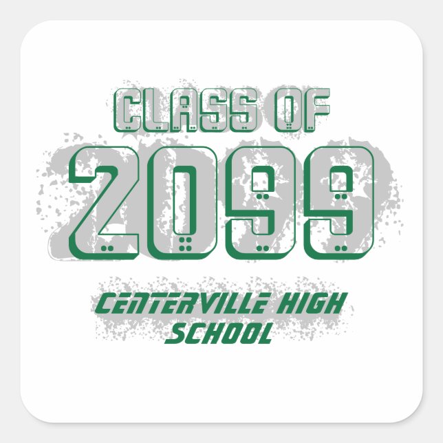 Classe Moderna Verde Distante de Adesivo Quadrado (Frente)