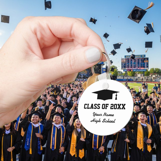 Classe personalizada de chaveiros de favorecimento (Graduation keychain with tassel hat logo)