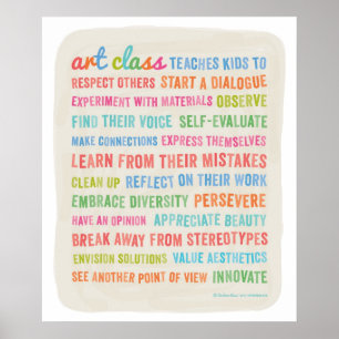Classes de arte Ensino crianças // 20 x 24 Poster