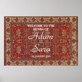 Classic Arabesque Rug Henna Welcome Party Poster