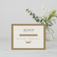 classic beige rustic Wedding RSVP card
